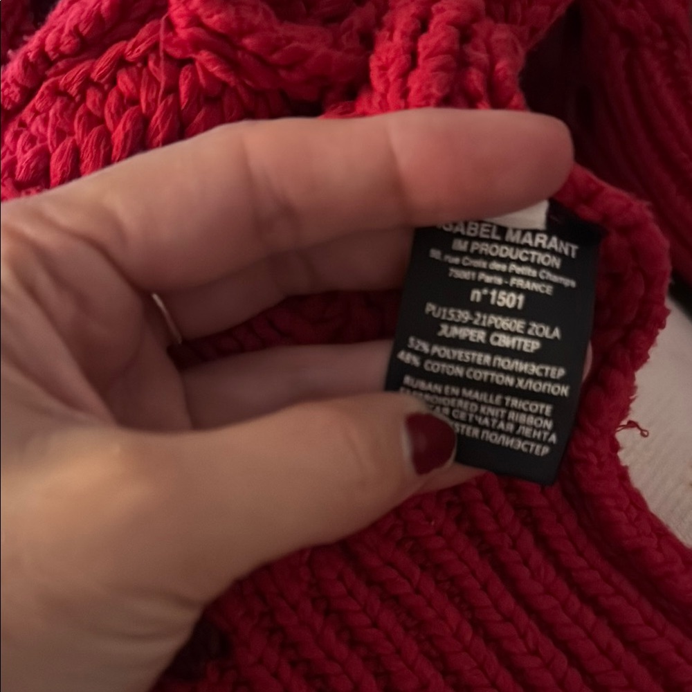 Isabel Marant Etoile Zola Red braided sweater - Picture 4 of 4